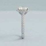 Oval Cathedral Halo Three-Row Pavé Ring Setting