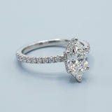 Marquise Hidden-Halo French Pavé Ring Setting