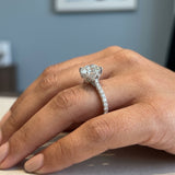 Round Petal Pavé Engagement Ring Setting
