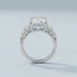 Radiant and Round Three-Stone Engagement Ring Setting