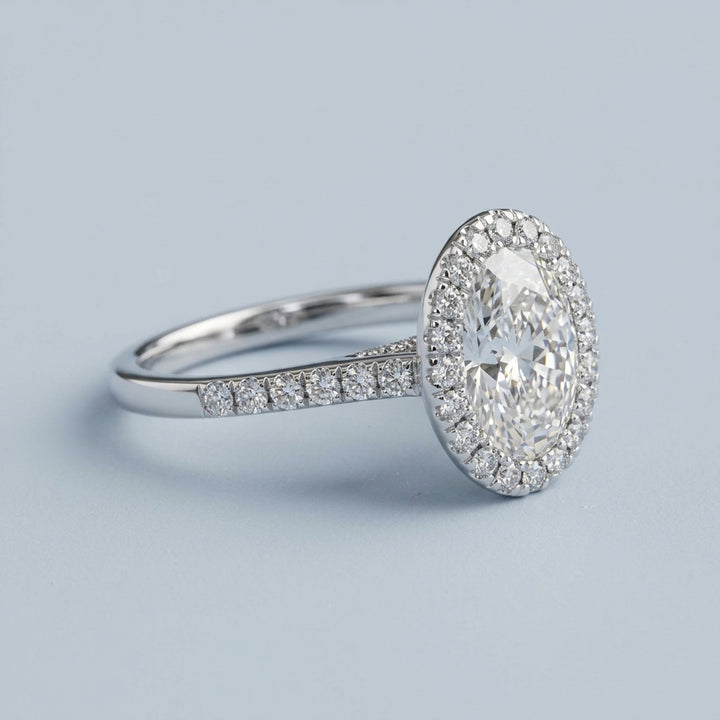 Front view of the white gold engagement ring