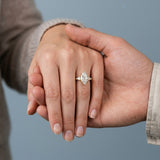 Marquise and Shield Three-Stone Ring Setting