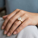Emerald Flat-Band Solitaire Engagement Ring Setting