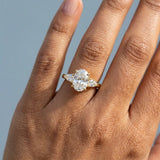 Oval and Pear Three-Stone Engagement Ring Setting