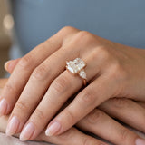 Radiant and Pear Lab-Grown Diamond Ring — 3.93 ct tw