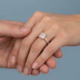 Princess Four-Prong Pavé Engagement Ring Setting