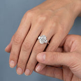 Oval and Baguette Three-Stone Ring Setting