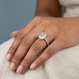 Radiant Hidden-Halo French Pavé Ring Setting