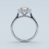 Oval Halo Diamond Pavé Engagement Ring Setting