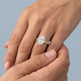 Two-Tone Oval Aerial-Halo Ring Setting