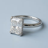 Radiant Hidden-Halo Diamond-Prong Ring Setting