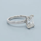 Emerald Flat-Band Solitaire Engagement Ring Setting