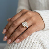Radiant and Pear Lab-Grown Diamond Ring — 3.93 ct tw