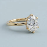 Oval Six-Prong Cathedral Engagement Ring Setting