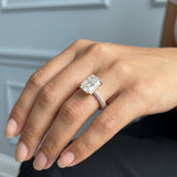 Radiant Three-Row Pavé Engagement Ring Setting