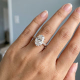 Oval Three-Row Pavé Engagement Ring Setting