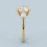 Oval and Pear Three-Stone Engagement Ring Setting