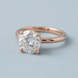 Classic Round Hidden-Halo Engagement Ring Setting