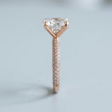 Oval Three-Row Pavé Engagement Ring Setting