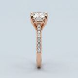 Round Cathedral Polished-Prong Ring Setting