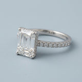 Emerald Hidden-Halo French Pavé Ring Setting