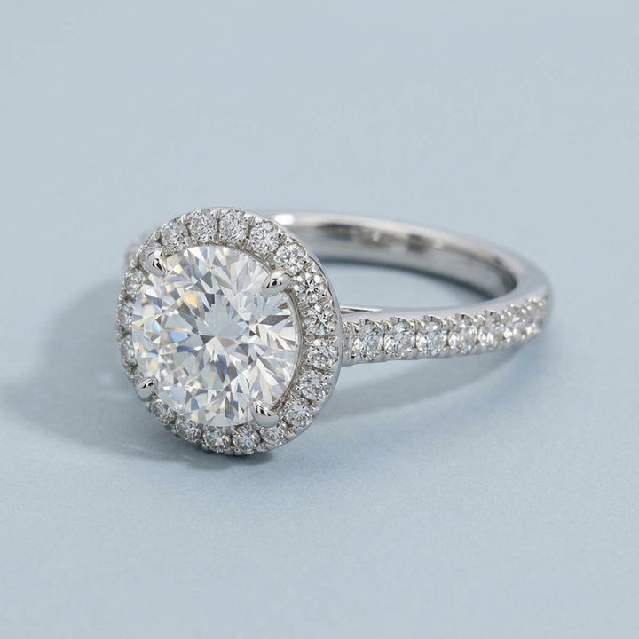 Front view of the white gold engagement ring