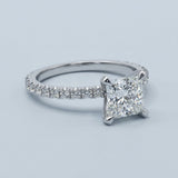 Princess Four-Prong Pavé Engagement Ring Setting