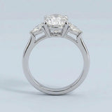 Oval and Pear Three-Stone Engagement Ring Setting