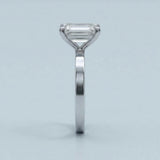 Emerald Flat-Band Solitaire Engagement Ring Setting