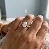 Two-Tone Oval Aerial-Halo Ring Setting