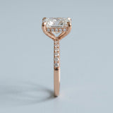Radiant Hidden-Halo French Pavé Ring Setting