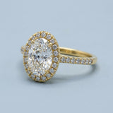 Oval Halo Diamond Pavé Engagement Ring Setting
