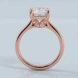Radiant Hidden-Halo Engagement Ring Setting