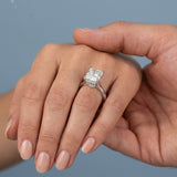 Radiant Hidden-Halo Engagement Ring Setting