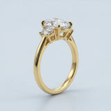 Oval and Baguette Three-Stone Ring Setting