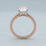 Two-Tone Oval Aerial-Halo Ring Setting