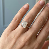 Radiant Hidden-Halo French Pavé Ring Setting