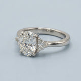 Oval and Half-Moon Lab-Diamond Ring Setting