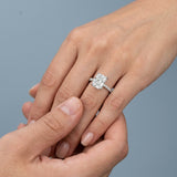 Radiant Hidden-Halo French Pavé Ring Setting