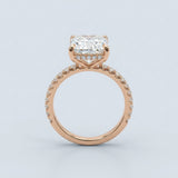 Radiant Hidden-Halo French Pavé Ring Setting