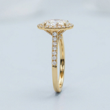 Oval Halo Diamond Pavé Engagement Ring Setting