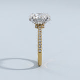 Two-Tone Oval Side-Edge Halo Ring Setting