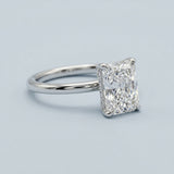 Radiant Hidden-Halo Diamond Engagement Ring Setting