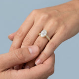 Oval Cathedral Halo Three-Row Pavé Ring Setting