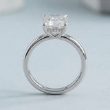 Emerald Diamond-Prong Hidden-Halo Ring Setting