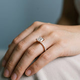 Princess Four-Prong Pavé Engagement Ring Setting