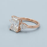 Radiant and Pear Lab-Grown Diamond Ring — 3.93 ct tw