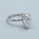 Pear Hidden-Halo Lab-Diamond Ring — 2.00 ct Centre Minimum