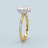 Two-Tone Oval Aerial-Halo Ring Setting