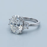Oval and Baguette Three-Stone Ring Setting